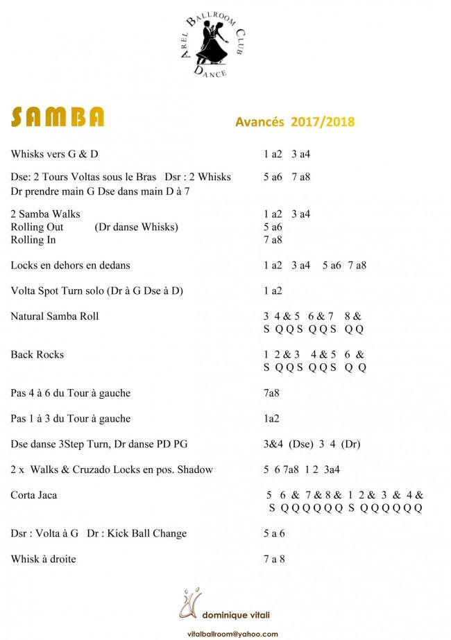 Samba Avancés 2017 2018